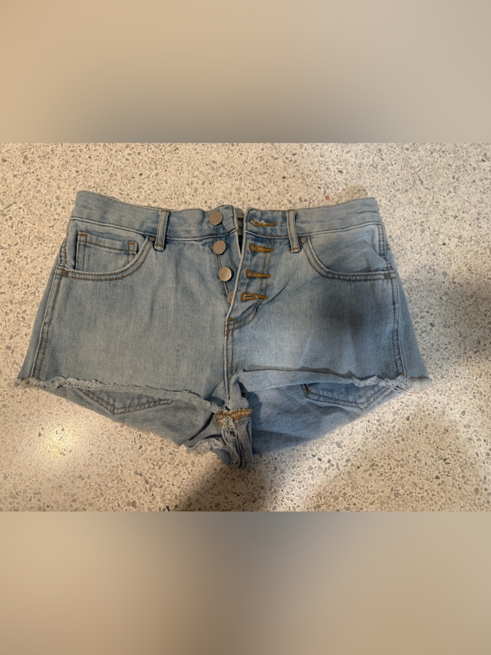 Bullhead Light Blue High-Waist Denim Shorts